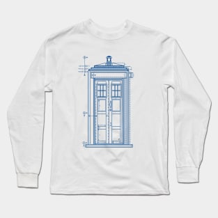 Tardis Blue Print Long Sleeve T-Shirt